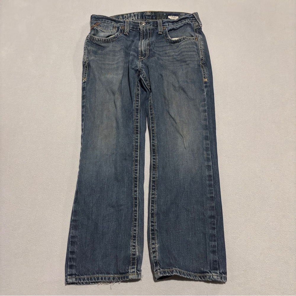 Ariat M5 Slim Straight Jeans Men's 34x30 Blue‎ Denim Western Grunge Casual Y2K